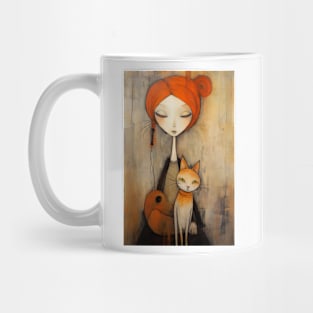 Girl and Cat 2 Mug